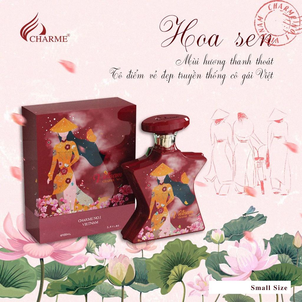 Nước Hoa Nữ CHARME No.1 VIETNAM Hương Thơm Truyền Thống Với Hoa Sen Anh Thảo Và Hoa Lan Nam Phi 100ml