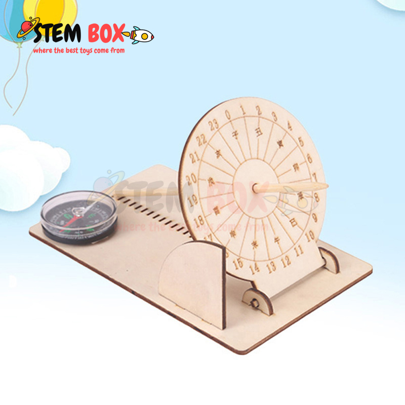 Đồ chơi khoa học tự lắp ghép mô hình đồng hồ mặt trời - Trò chơi DIY STEM BOX