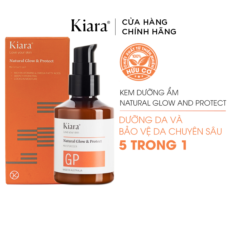 Combo 2 Chai Kem dưỡng ẩm phục hồi da Kiara Natural Glow &amp; Protect 2x50ml