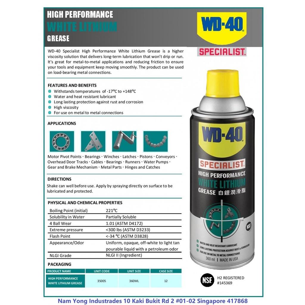 Dầu nhờn bôi trơn tác dụng cao White Lithium Grease 360 ml -hàng chính hãng