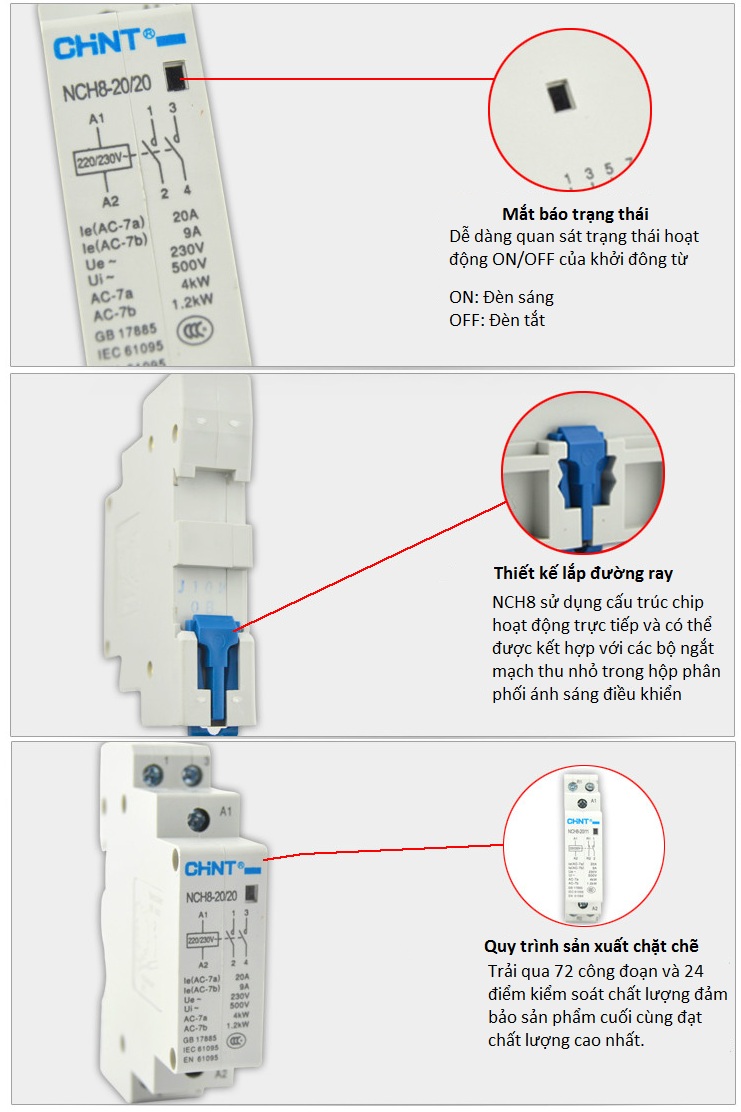 Khởi Động Từ 1 Pha CHINT NCH8 20A AZONE