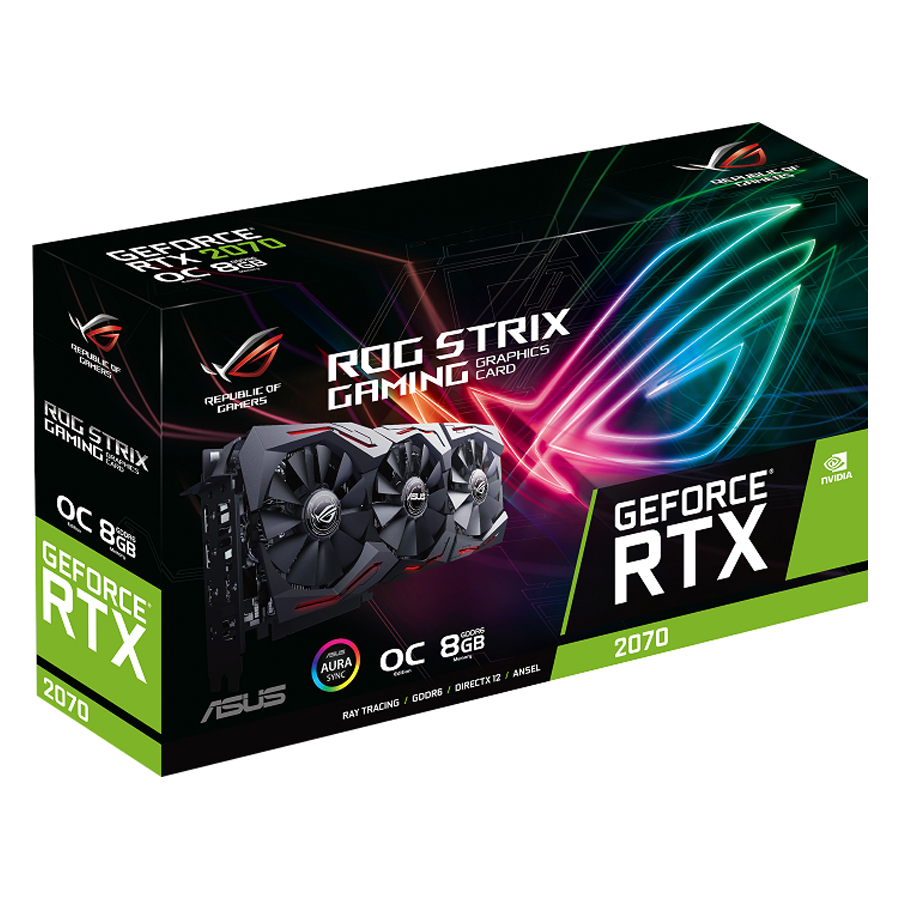 Card Màn Hình ASUS ROG-STRIX-RTX2070-O8G-GAMING ROG Strix GeForce RTX 2070 OC edition 8GB GDDR6 - Hàng Chính Hãng