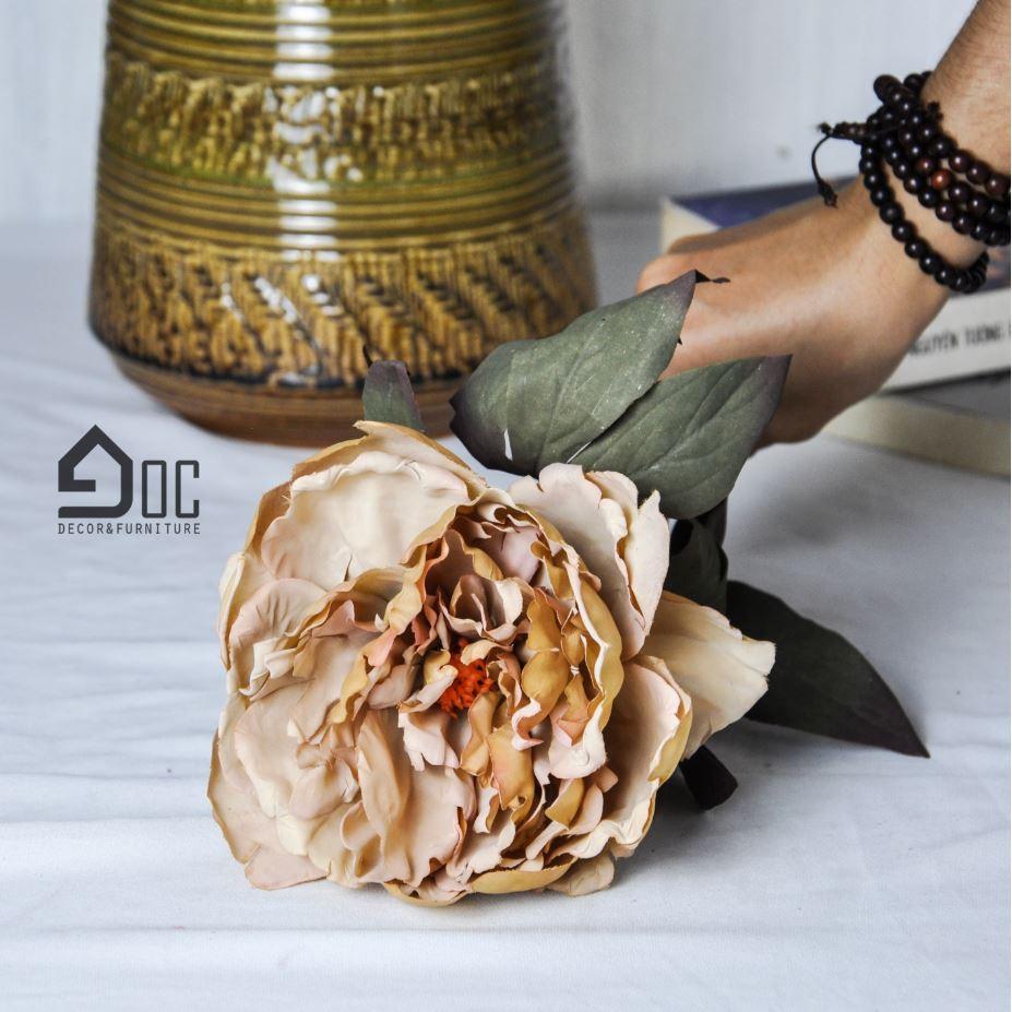 Cành hoa mẫu đơn lụa,hoa giả trang trí,phù hợp cắm bình thủy tinh,bình gốm, chụp ảnh size bông 12-14cm