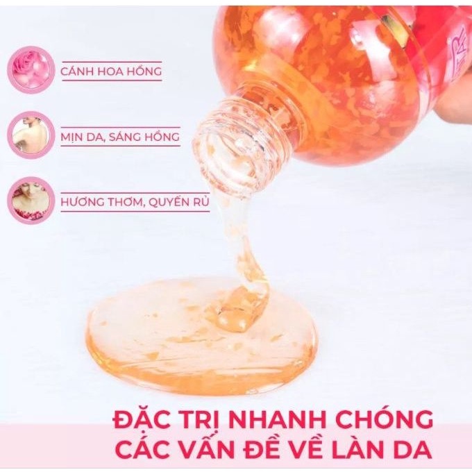 Sữa Tắm Trắng Da Chiết Xuất Hoa Hồng Avatar Rose Shower Gel Chai 500ml (Combo 500ml Và Set 24ml)