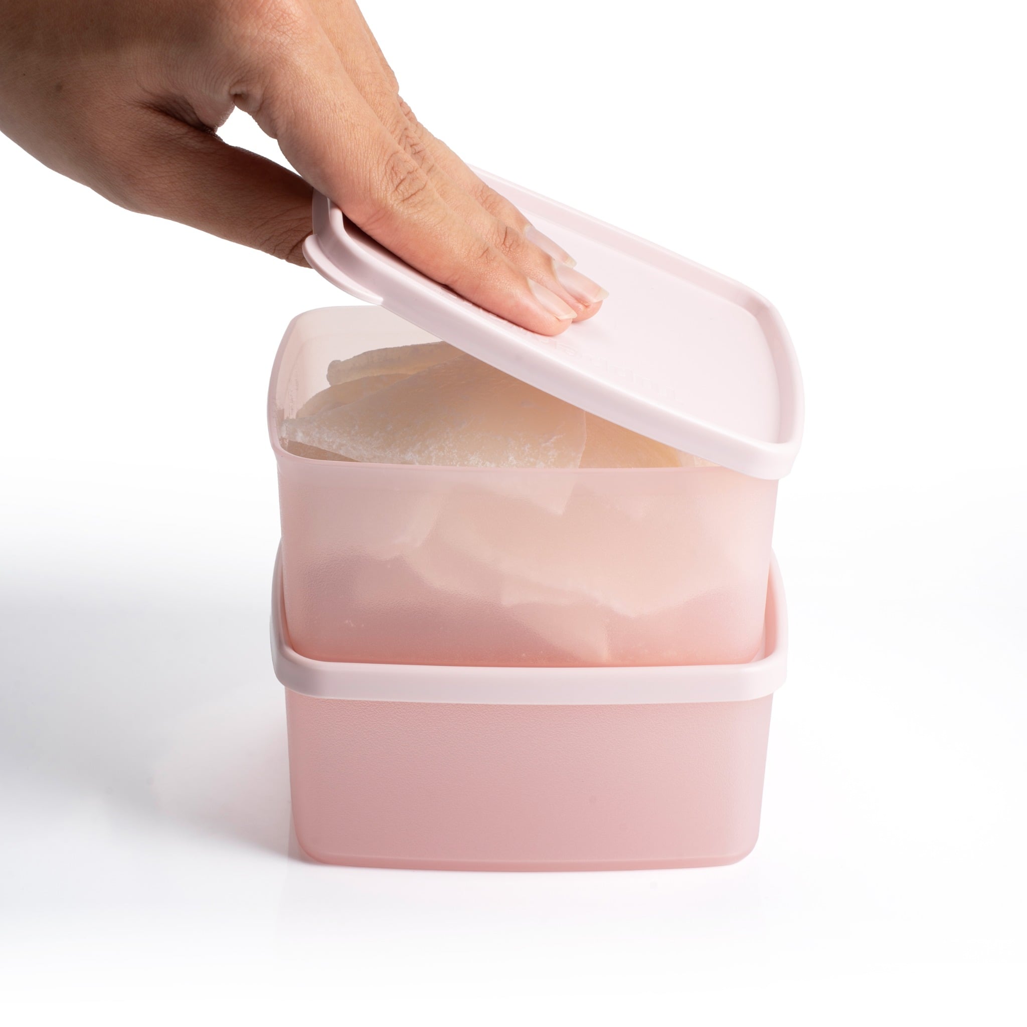 Bộ 2 hộp đựng thực phẩm Tupperware trữ khô và mát Stacking Square Small 400ml