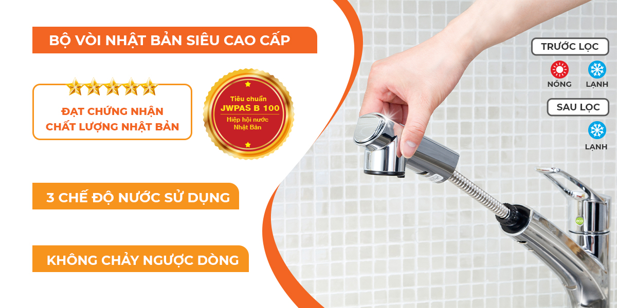 Thiết bị lọc nước nóng lạnh lắp dưới bồn rửa Callme KITZ OSS-ES7 - Hàng chính hãng nhập khẩu từ Nhật Bản