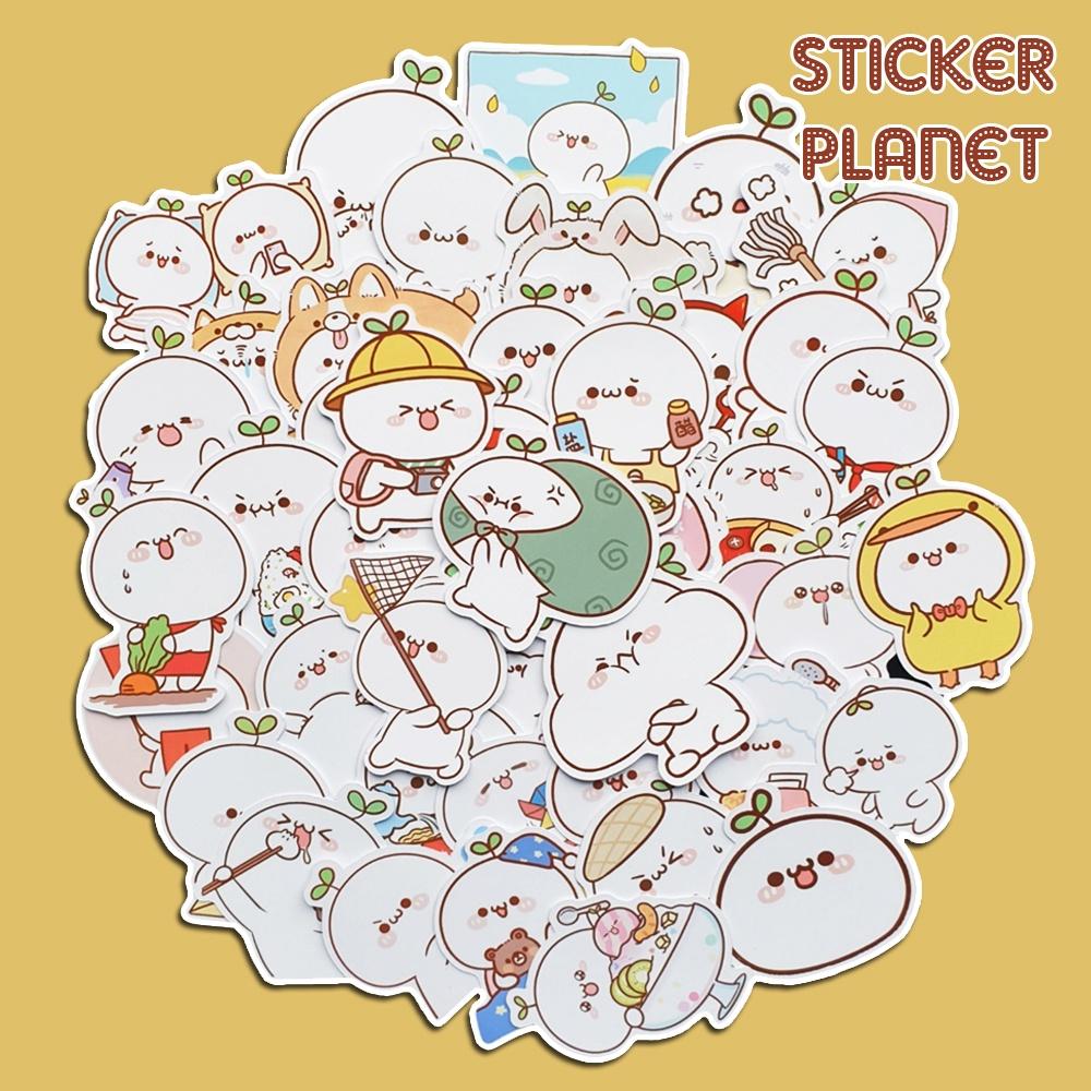 Sticker rau mầm tina bé mầm cute dễ thương trang trí mũ bảo hiểm, đàn, guitar, ukulele, điện thoại