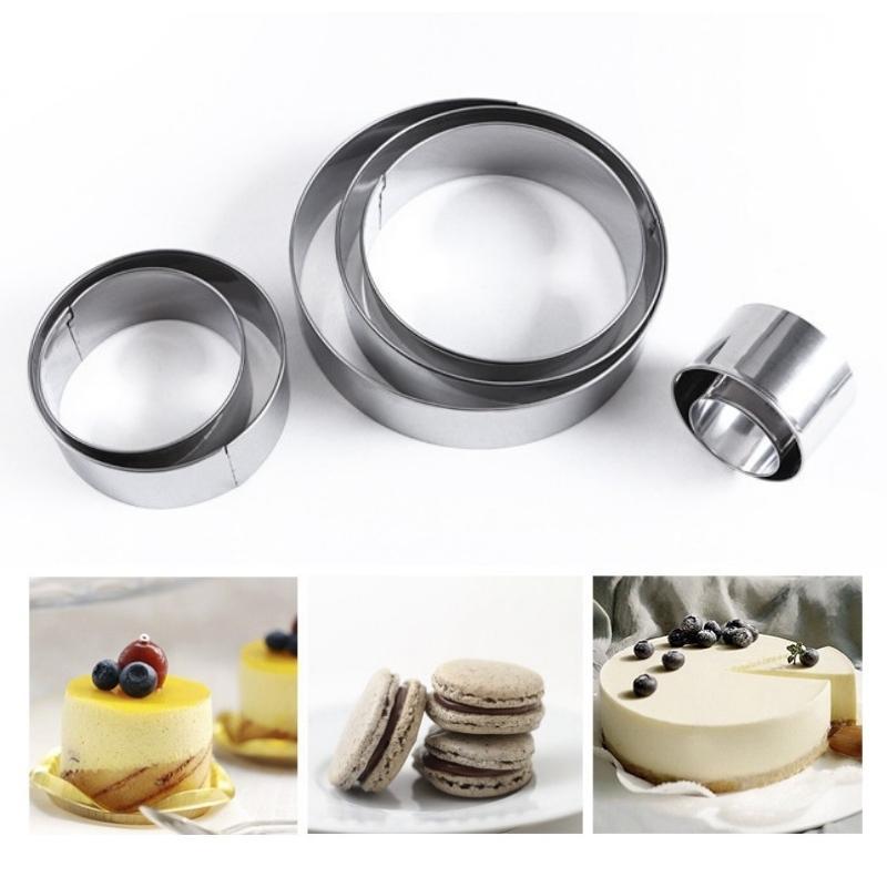 Khuôn RING Mousse Cookies Cutter KHUÔN Nhấn Dụng Cụ Làm Bánh Quy Hình Tròn Theo Bộ