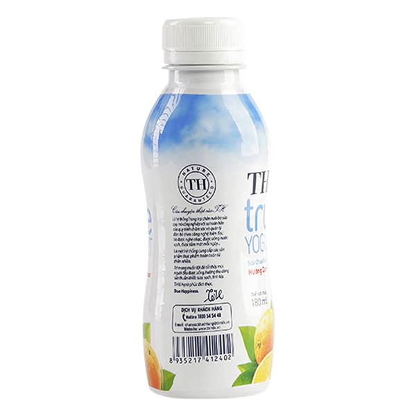 Thùng Sữa Chua Uống Tiệt Trùng Hương Cam TH True Yogurt 180ml x 48 Chai