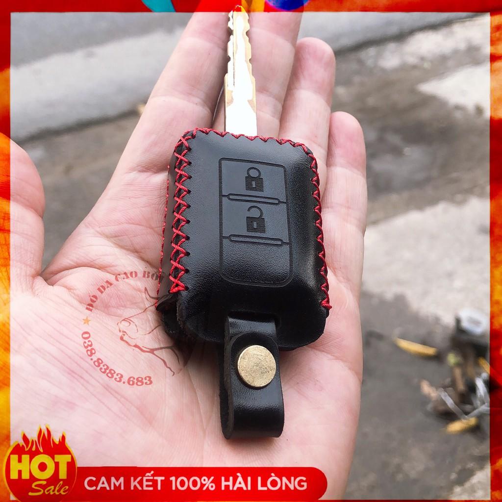 Bao Da Chìa Khóa Cơ Dành Cho Xe MITSHUBISHI ATTRAGE, MIRAGE, TRITON, XPANDER... chìa Cơ Chuôi thẳng. Da Bò Nhiều màu sắc.