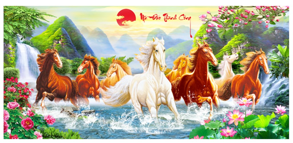 Tranh đính đá mã đáo thành công VS426 - 120 x 60 cm - chưa đính