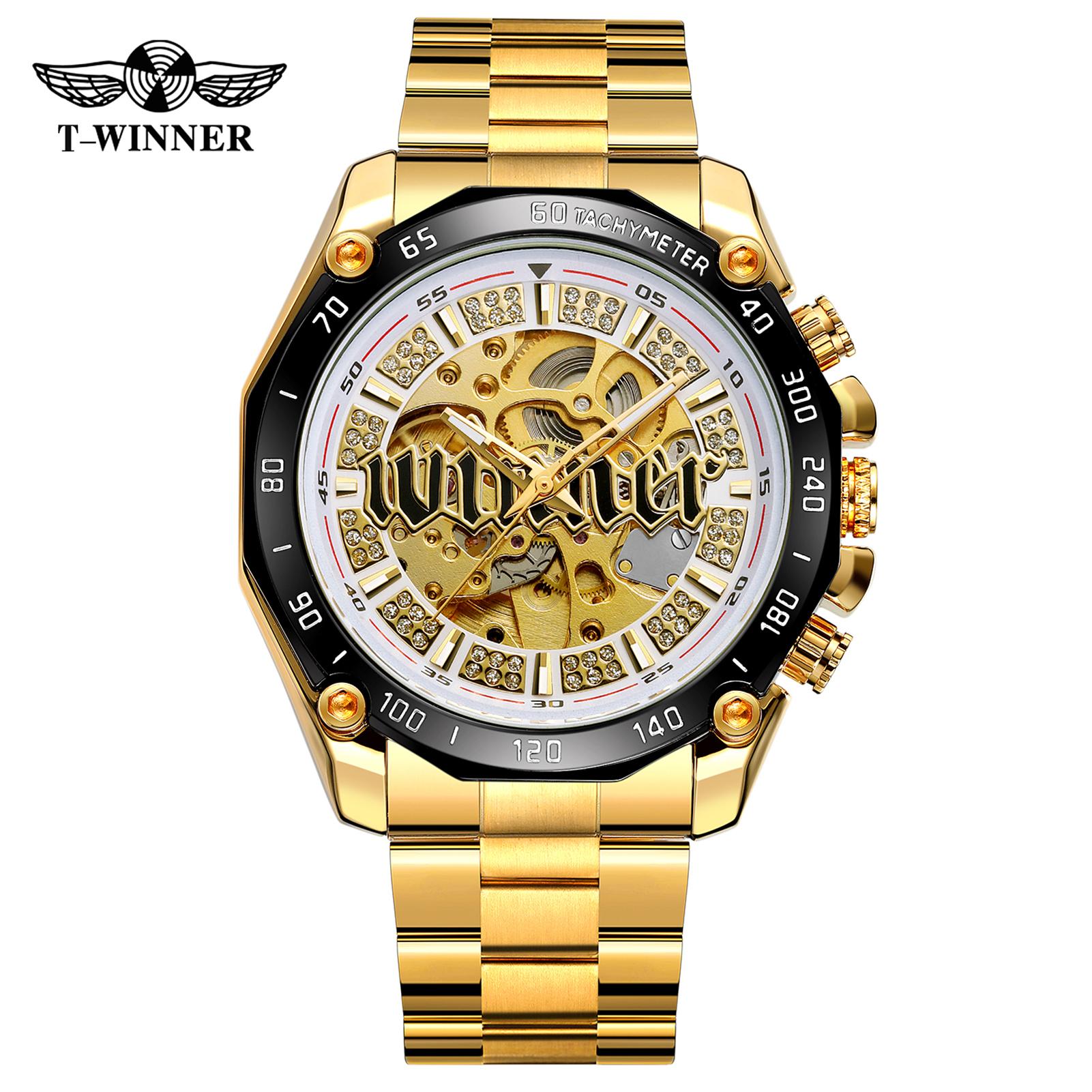 Đồng hồ cơ tự động lên dây cót cho nam thời trang bằng thép không gỉ