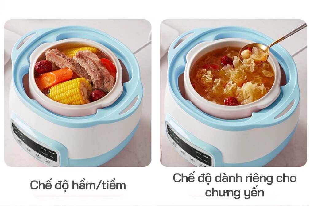 Nồi Nấu Cháo Chậm Và Hấp Cách Thủy Bennix BN-100A Steam ( 1 Lit) - Hàng Chính Hãng