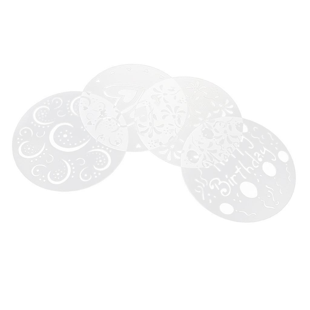 4 Pcs Variety Cake Cupcake Template Stencil Mold Birthday Spiral Decoration