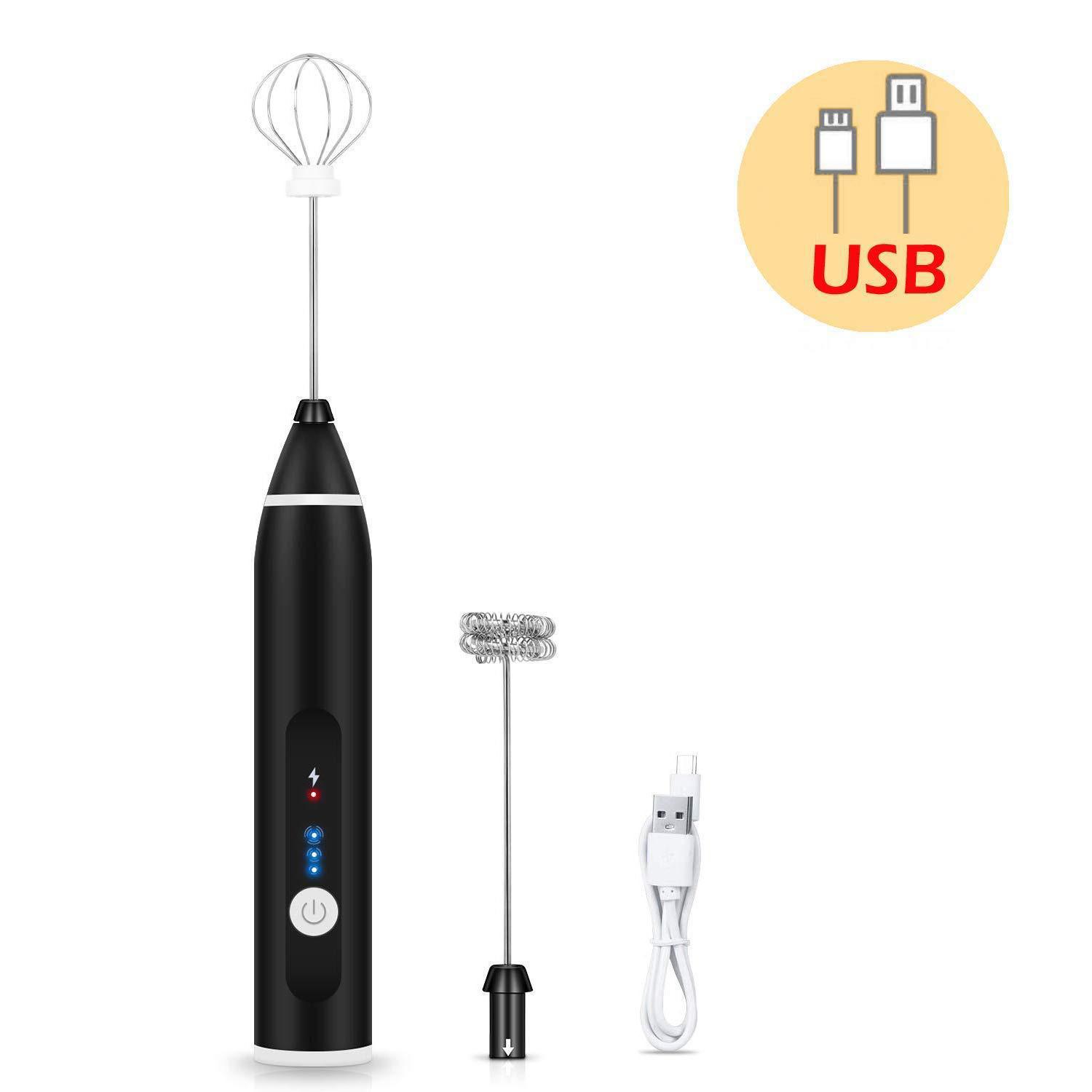 3 Tốc Độ Sữa Uống Đánh Trứng Be Cà Phê Pha Máy Đầu Eggbeater Frother Khuấy USB Sạc Thực Phẩm Cầm Tay Máy Xay Đánh Trứng