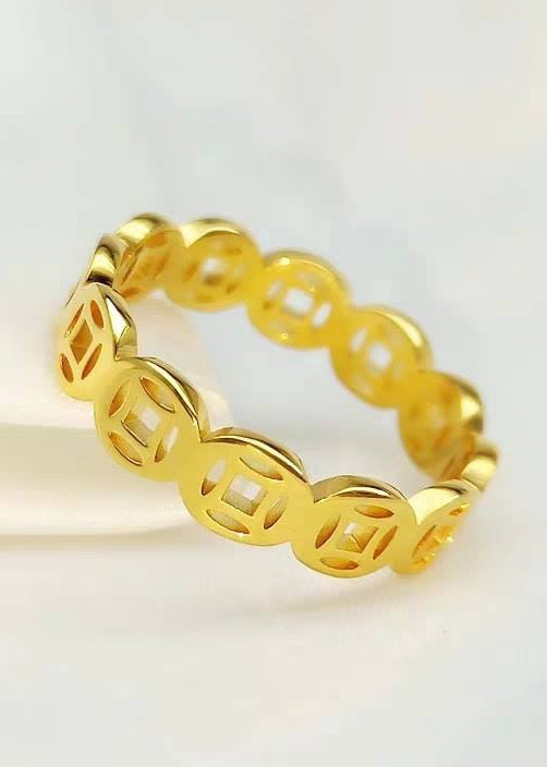 Nhẫn kim tiền mạ vàng rước tài lộc