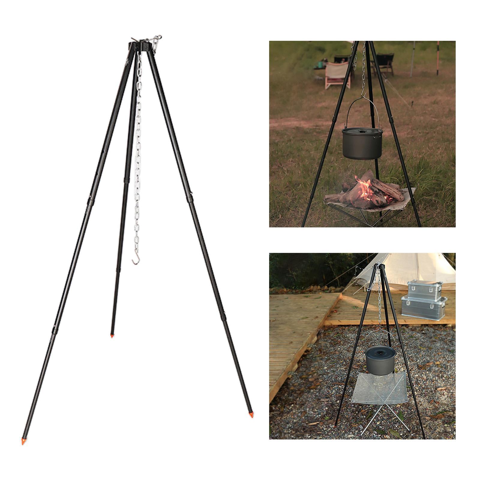 Cooking Tripod for Campfire Removable Grill Hanging Tripod with Bag for Grill Party
