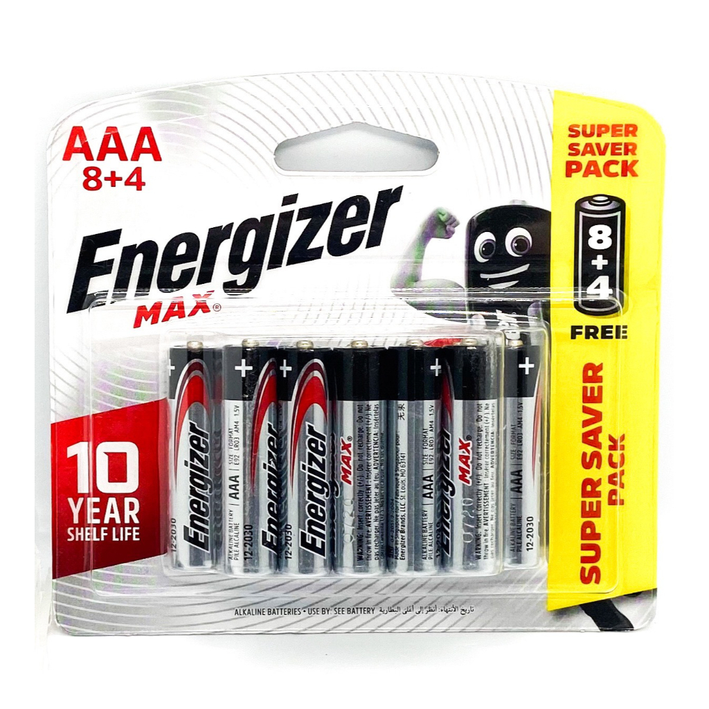 Hộp 120 Viên Pin Max 8 + 4 Viên Energizer E92 BP8+4 AA / AAA Hàng Chính Hãng