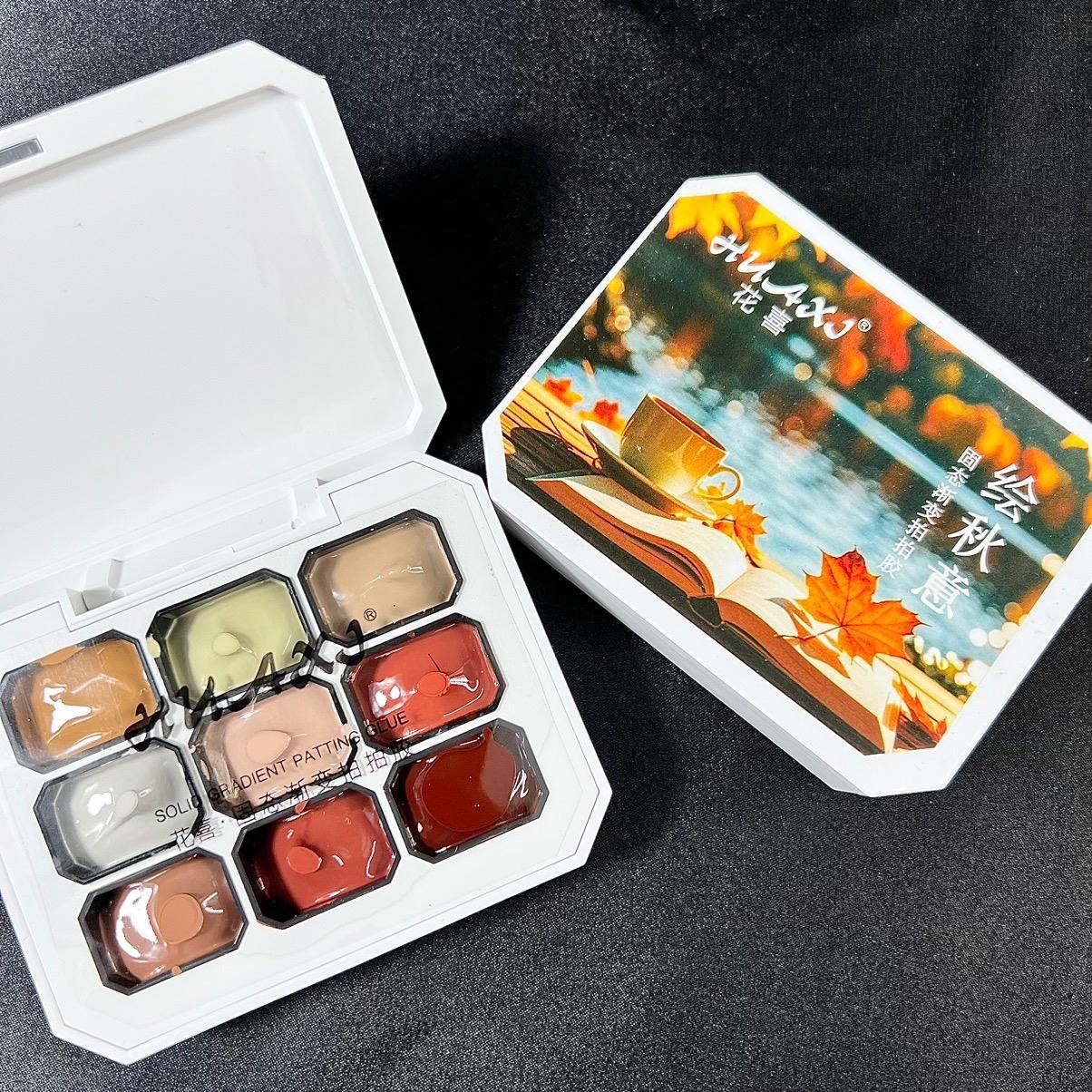 Set Gel Dặm HUAXI 9 Màu Omber Tự Nhiên Trẻ Trung Chất Siêu Mịn Mướt Không Cần Pha Bột Làm Nail Trang Trí Móng Tiện Lợi