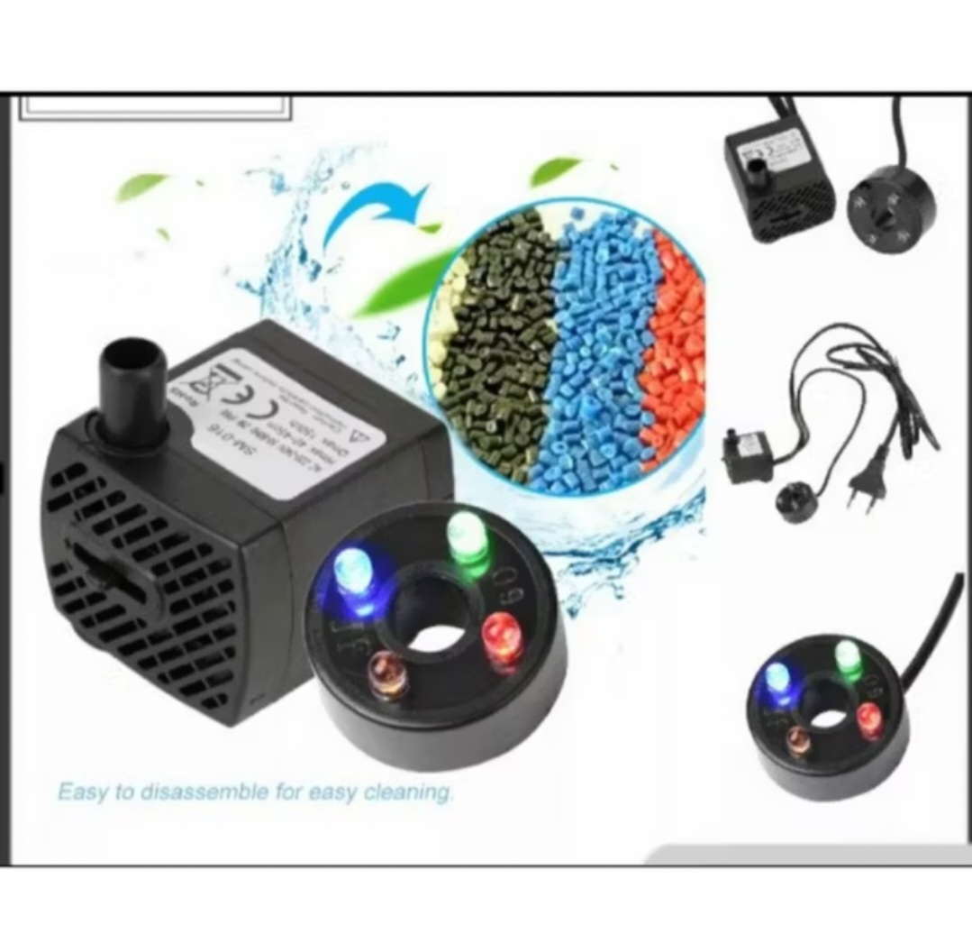 MÁY BƠM HÚT NƯỚC BỂ CÁ CẢNH MINI CÓ ĐÈN LED NHẤP NHÁY NHIỀU MÀU SẮC CỰC ĐẸP