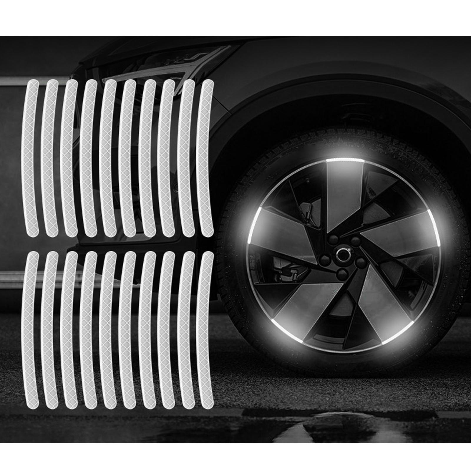 Universal Car Wheel Hub Reflective Sticker for Night Driving White