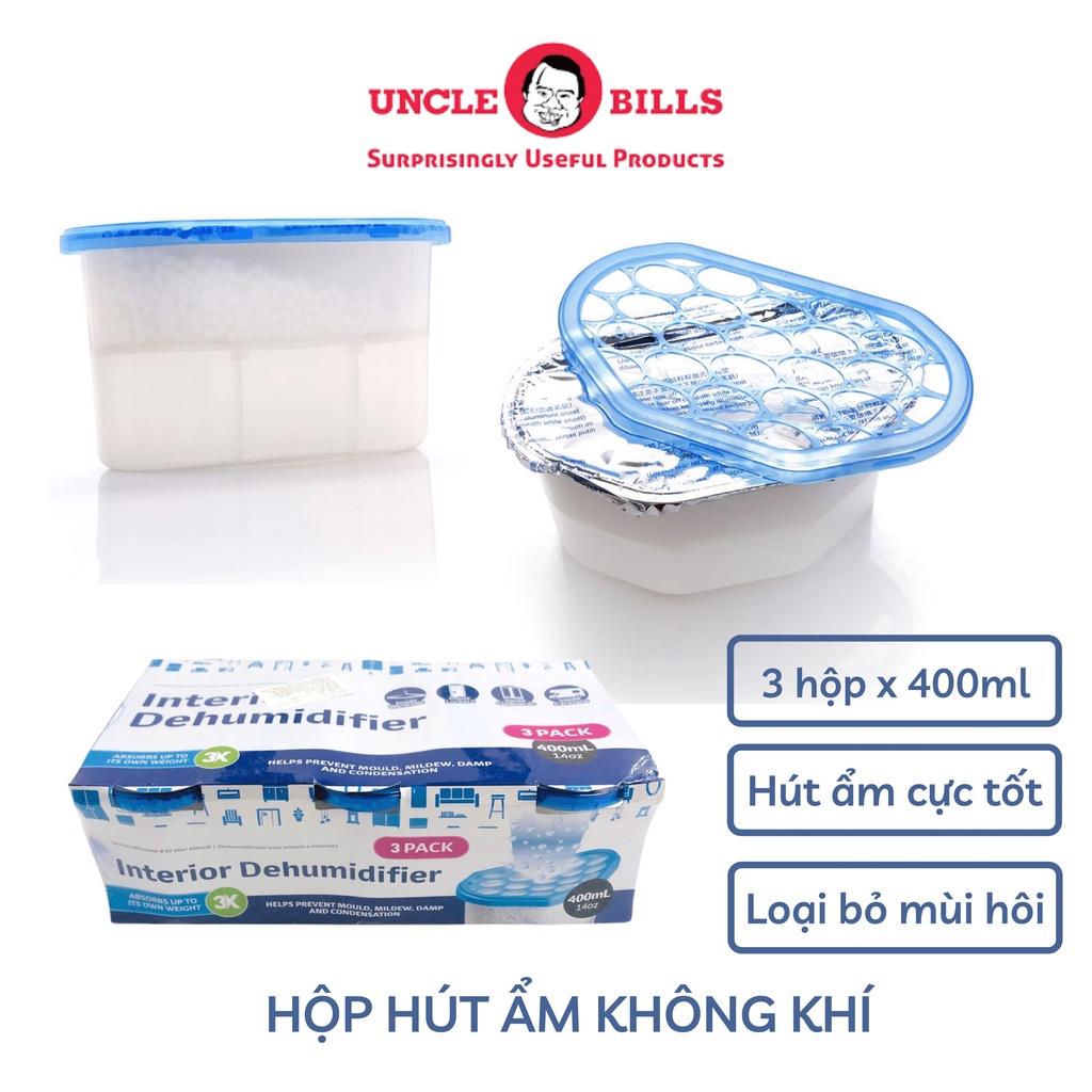 Bộ 3 hộp hút ẩm 400ml hút ẩm không khí tủ quần áo tủ giày Uncle Bills BA1237