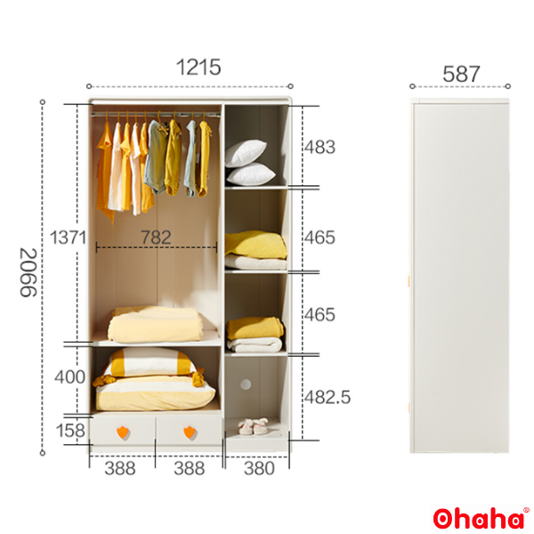 Tủ Quần Áo Trẻ Em Hiện Đại Ohaha - TAK009