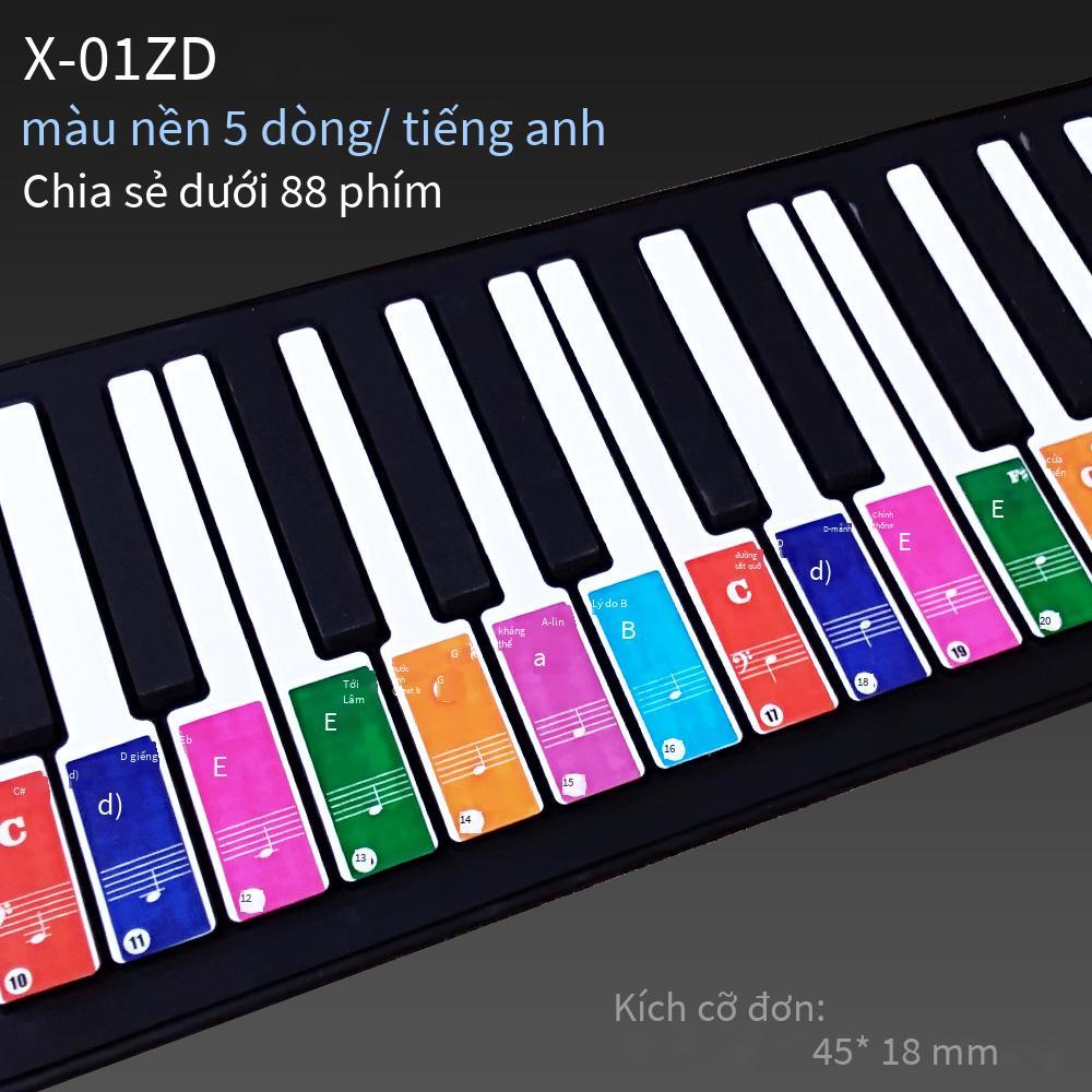Phong cách mới nhất của đám mây nhạc đàn piano miếng dán đàn organ điện tử 6188 phím trong suốt thang âm nhóm từ miếng dán ghi chú X-01ZM