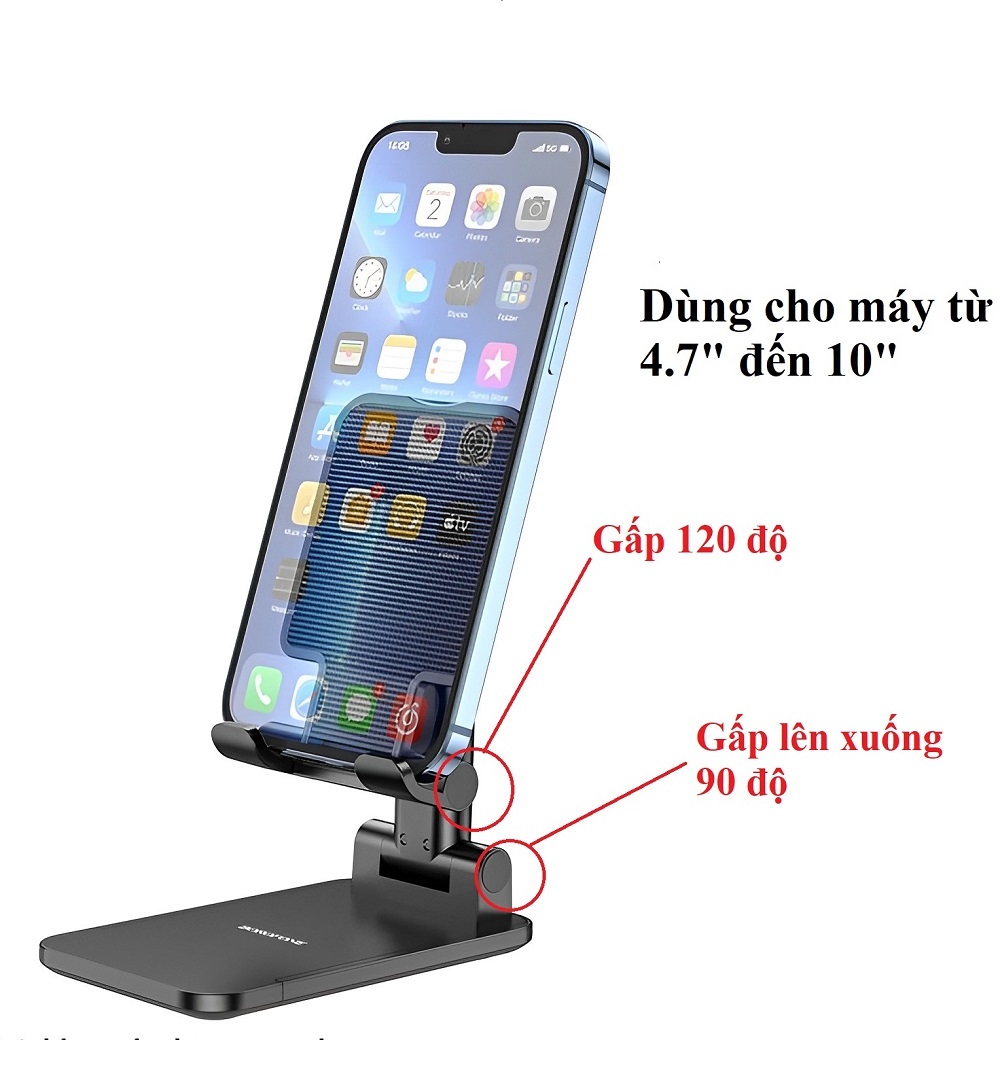 Giá đỡ mini đẻ bàn dạng xếp nhỏ gọn cho điện thoại máy tính bảng Borofone BH81 _ hàng chính hãng