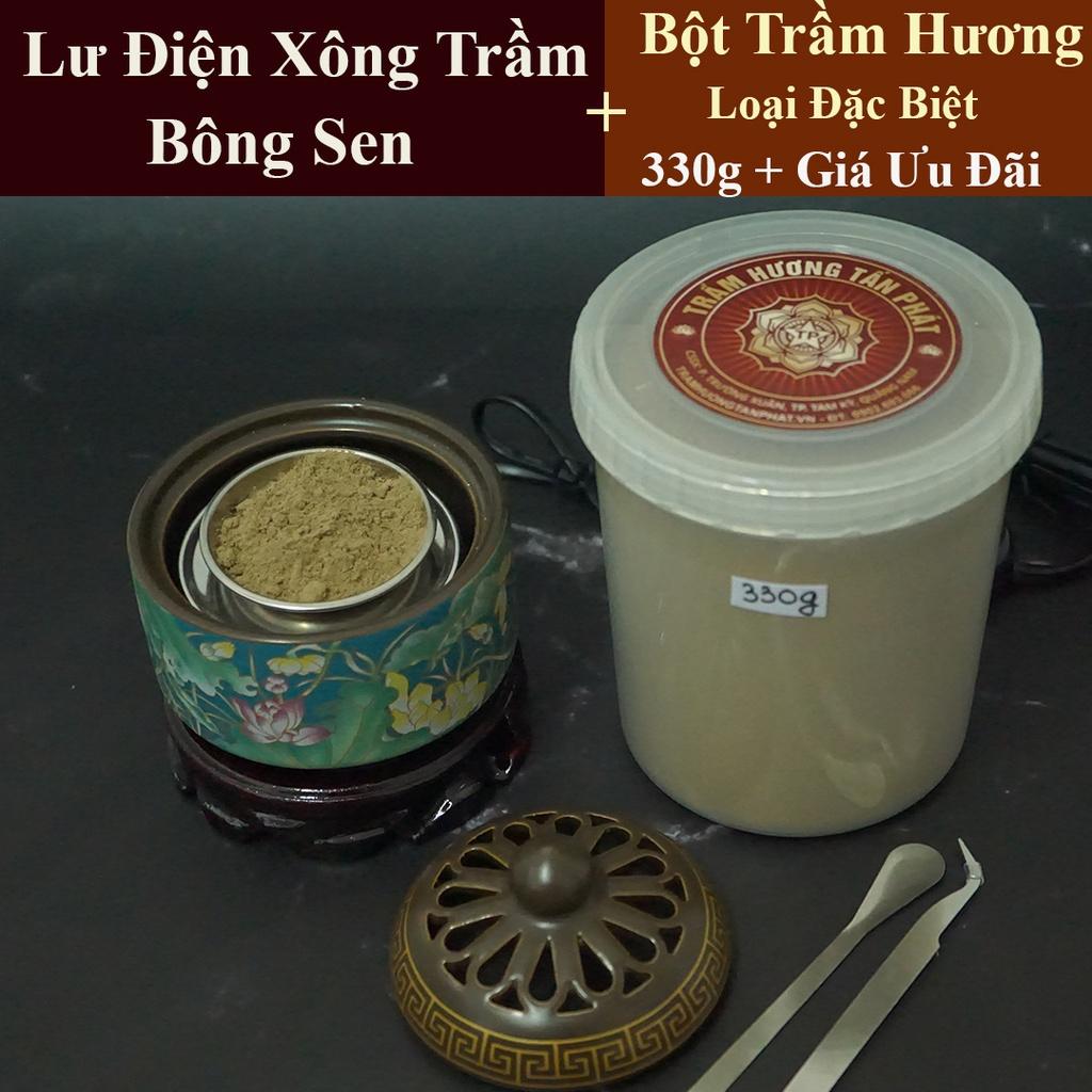 Trầm Hương Bột + Lư Điện Xông Trầm - BÔNG SEN siêu đẹp