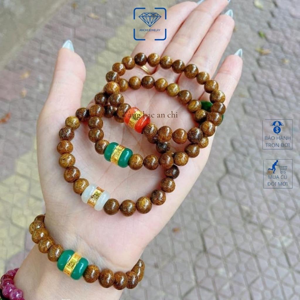 Vòng tay trầm hương 10mm mix lu thống phong thủy mệnh kim / mộc / thủy / hỏa / thổ.