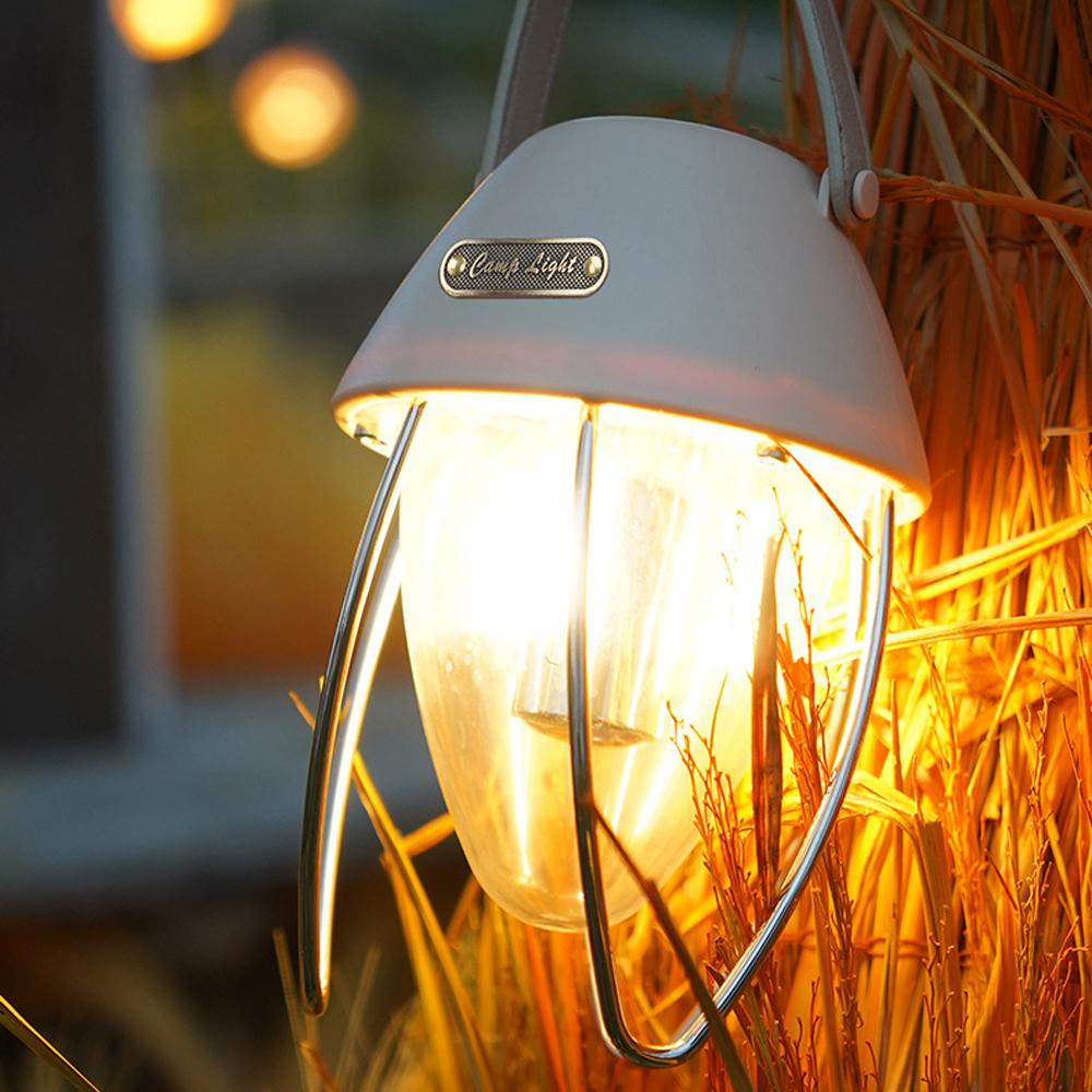 Retro Camping Light USB Rechargeable Campsite Light LED Tent Lamp Waterproof with 3 Light Modes Stepless Dimming for Camping Tent Fishing Courtyard