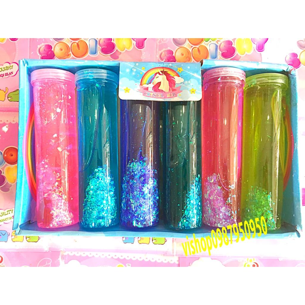 SLIME KIM TUYẾN THUỶ TINH LOẠI TO 6 màu Slam thiết kế độc đáo ấn tượng squishy