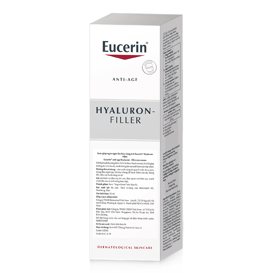 Kem Dưỡng Ngăn Ngừa Lão Hóa Vùng Mắt Eucerin Anti-Age Hyaluron Filler Eye Treatment (15ml)