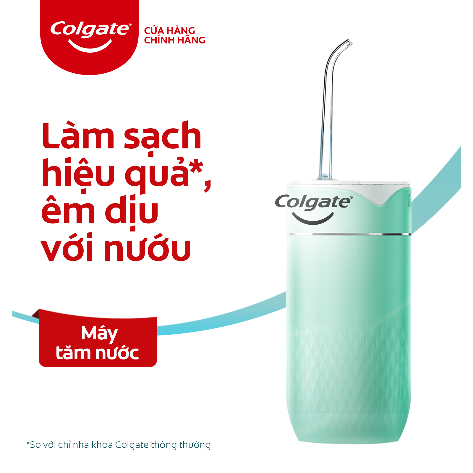 Máy tăm nước Colgate cầm tay IPX7 trắng sáng răng