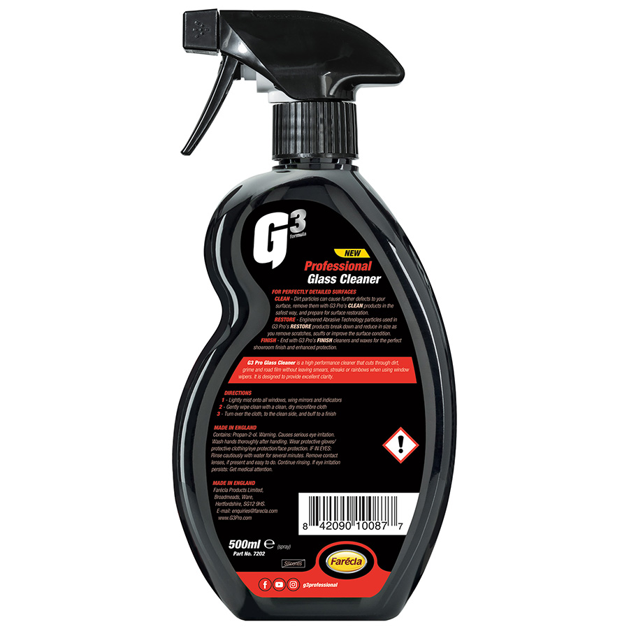 Chai xịt làm sạch và tạo độ bóng cho gương Farécla cao cấp G3 Pro Glass Cleaner dung tích 500ml