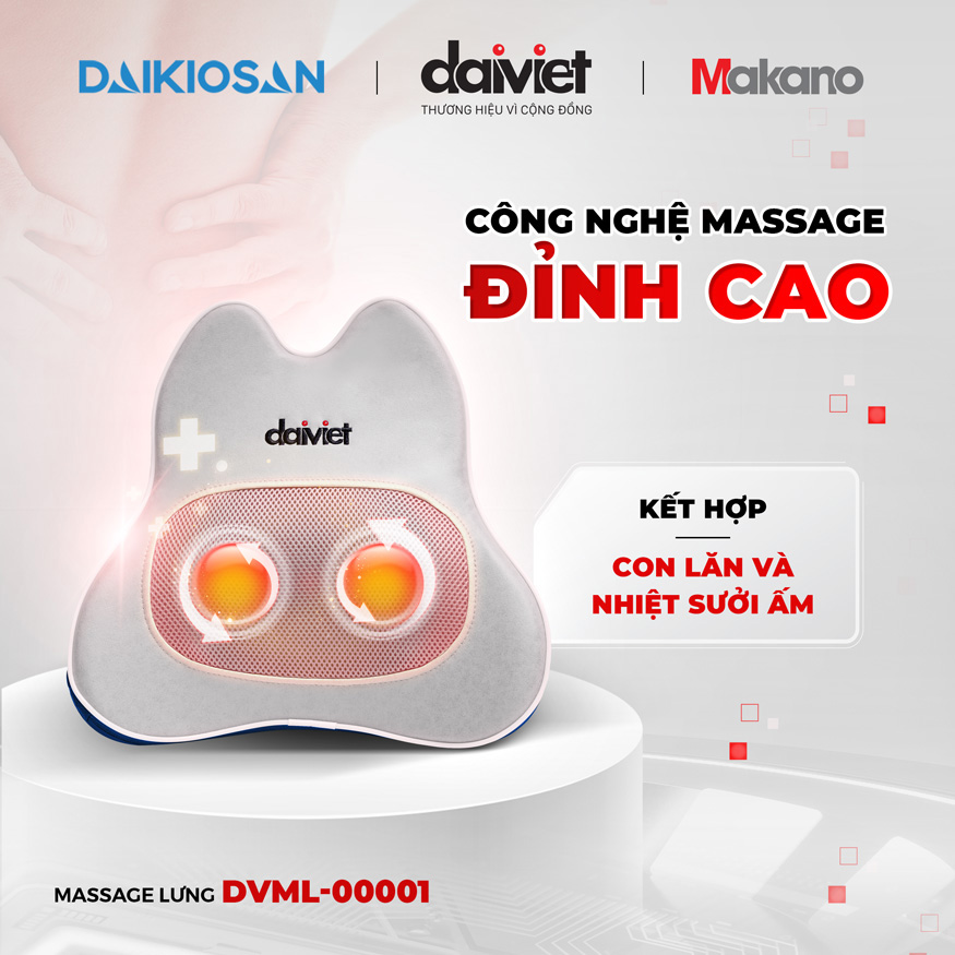 [SALE LẤY ĐÁNH GIÁ] Máy Massage Lưng Đại Việt Con Lăn 360 độ Cao Cấp Mát Xa Toàn Thân Hiệu Quả DVML-00001 [HỎA TỐC HCM]