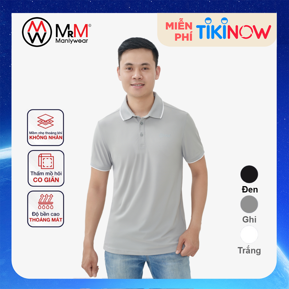 Áo Thun Polo Nam Coolmax - Premium Nam Tính, Thanh Lịch Sang Trọng Mrm Manlywear - Ghi - L