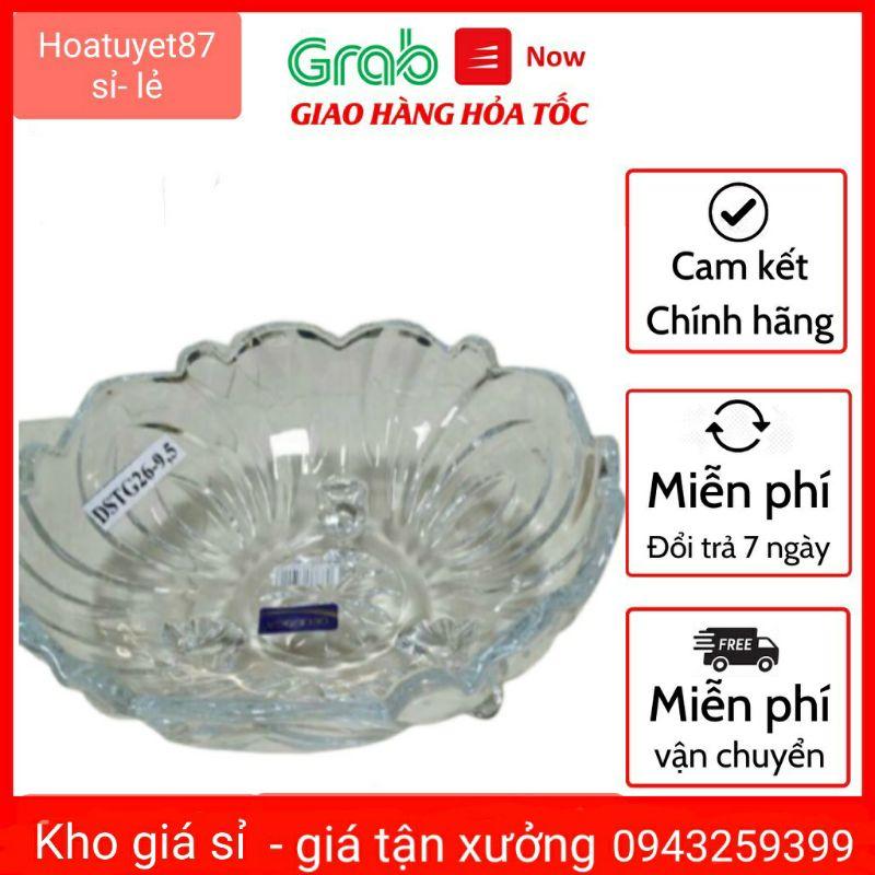 Đĩa Đựng Hoa Quả 3 chân bằng thủy tinh