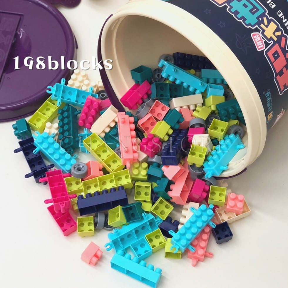 Bộ Đồ Chơi Lego Xếp Hình 198 Chi Tiết, Xô Đồ Chơi Lắp Ráp Cho Trẻ Em - Sáng Tạo Vui Chơi- Hàng Chính Hãng MINIIN