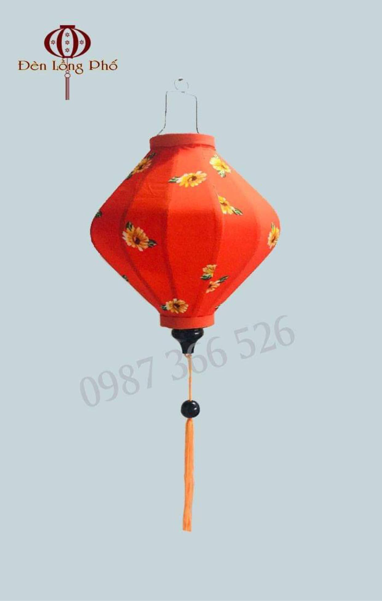 Combo 20 đèn lồng Hội An vải lanh hoa nhiều màu  size 30 cm chuyên dùng để trang trí quán xá , nhà cửa