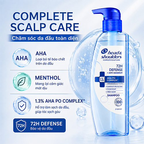 Dầu gội Head Shoulders Complete Scalp Care 72H (480g) - Hàng chính hãng