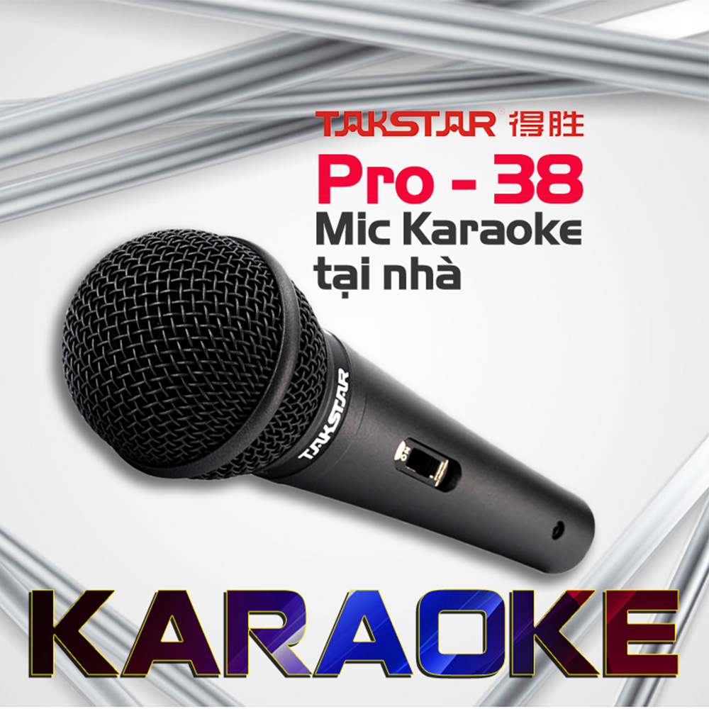 Mic hát karaoke có dây Takstar Pro-38 [DÂY DÀI 6M] - HÀNG CHÍNH HÃNG