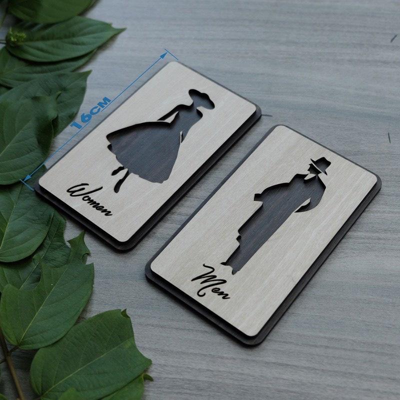 Bảng Gỗ Vintage Decor Toilet - WC Nam Nữ - Resroom có khắc theo yêu cầu