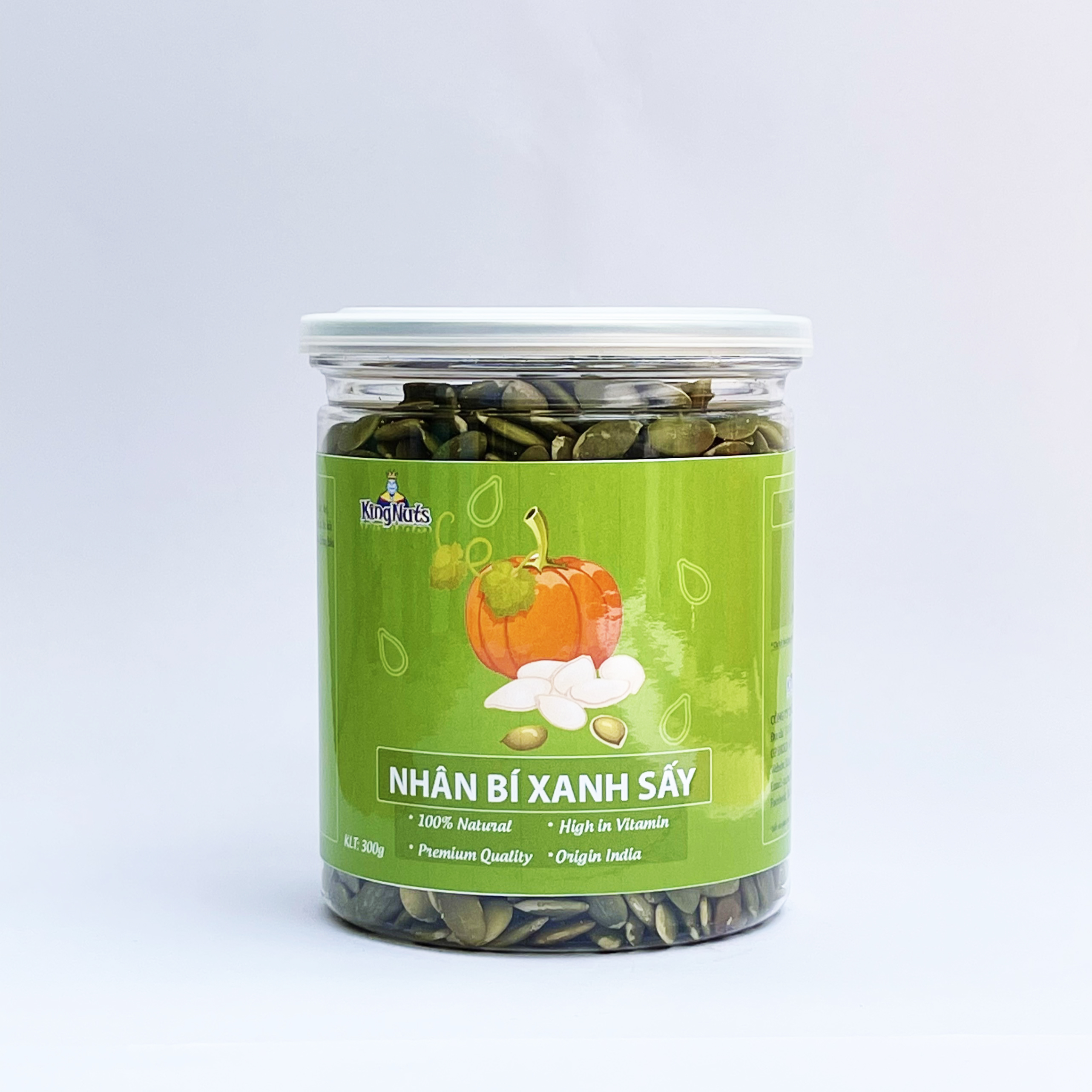 Nhân Hạt Bí Xanh Sấy Chín KingNuts (Đã Tách Vỏ) 300g - Nguyên Liệu NK Ấn Độ - Sấy Tự Nhiên, Nguyên Vị, Không Chất Bảo Quản