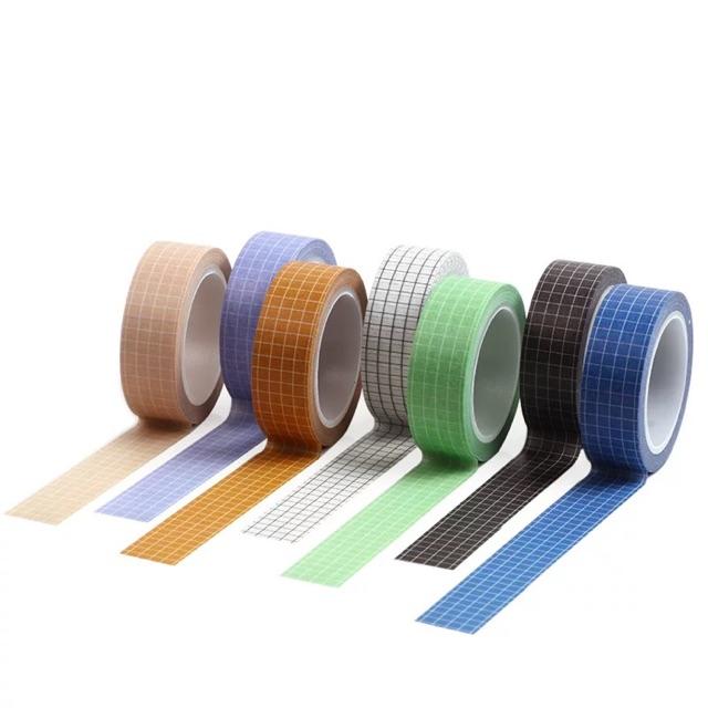 Cuộn washi tape caro cơ bản dài 10m