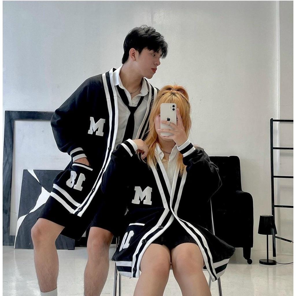 ÁO KHOÁC CARDIGAN MARCUS SỐ 18 - Áo Khoác Nỉ Nam Nữ Form Rộng Viền Trắng