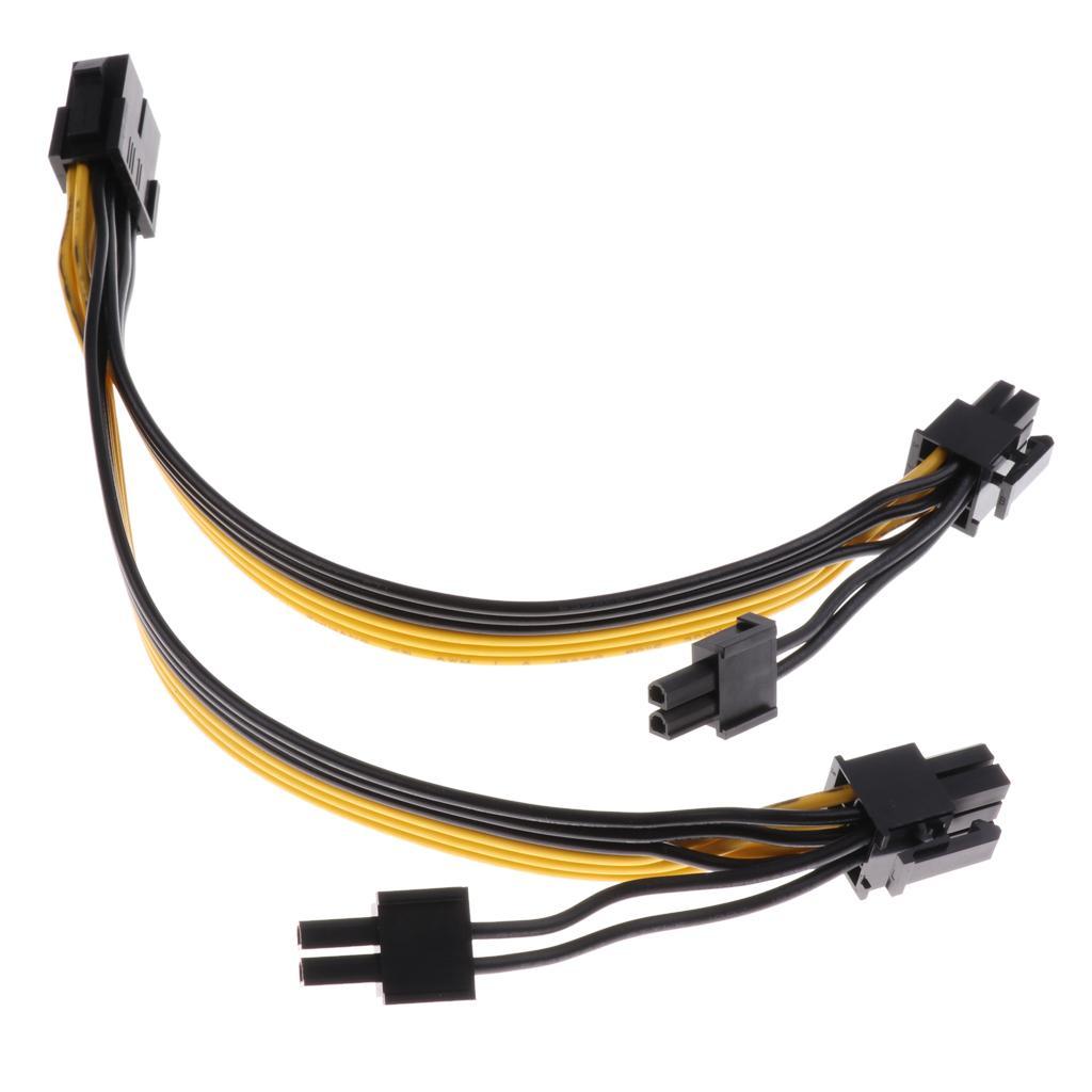 CPU 8-pin Female to Dual PCI-E 8p(6+2pin) Male Power Cable for Graphics Card