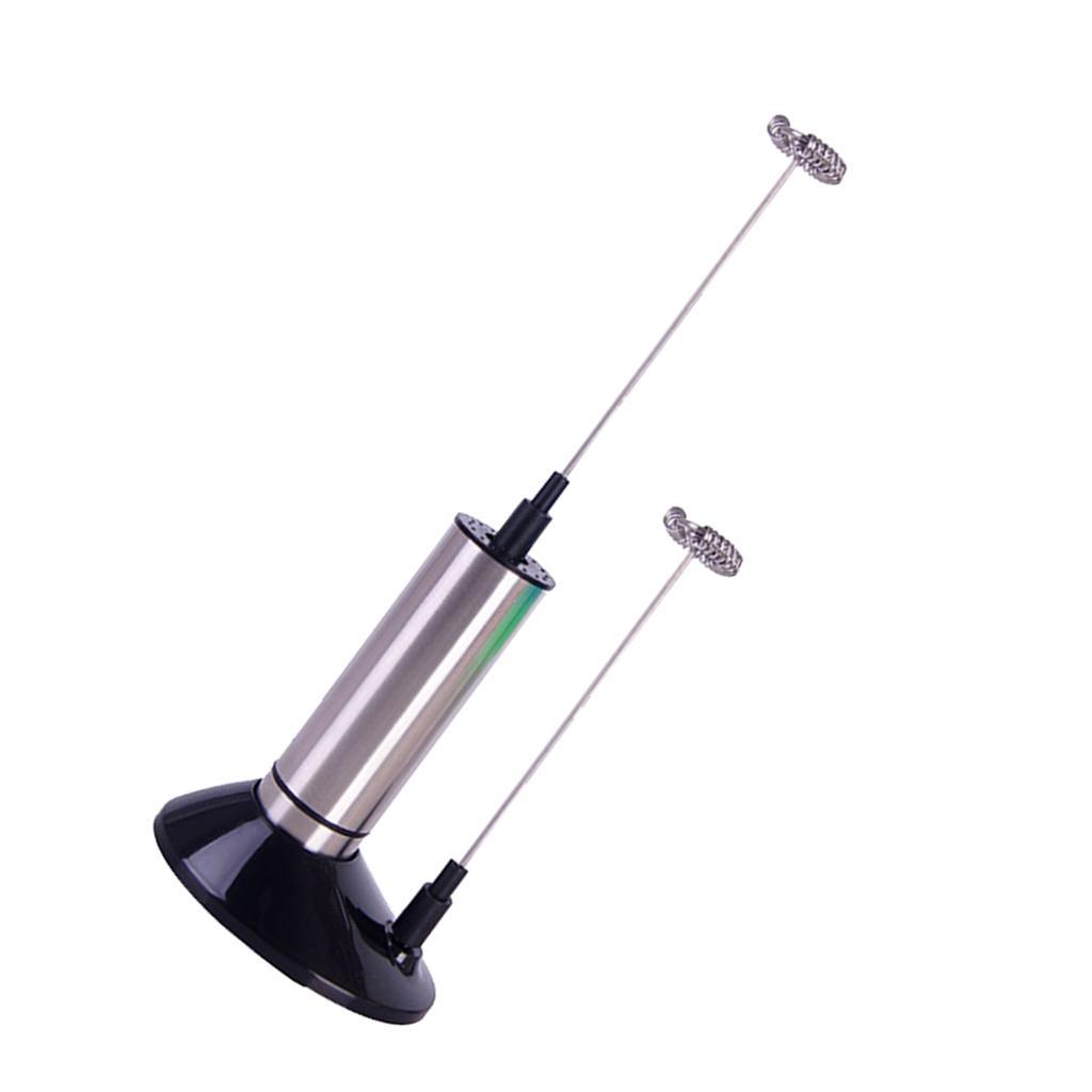 Double Spring Whisk Coffee Electric Milk Frother Egg Beater Kitchen Stirrer