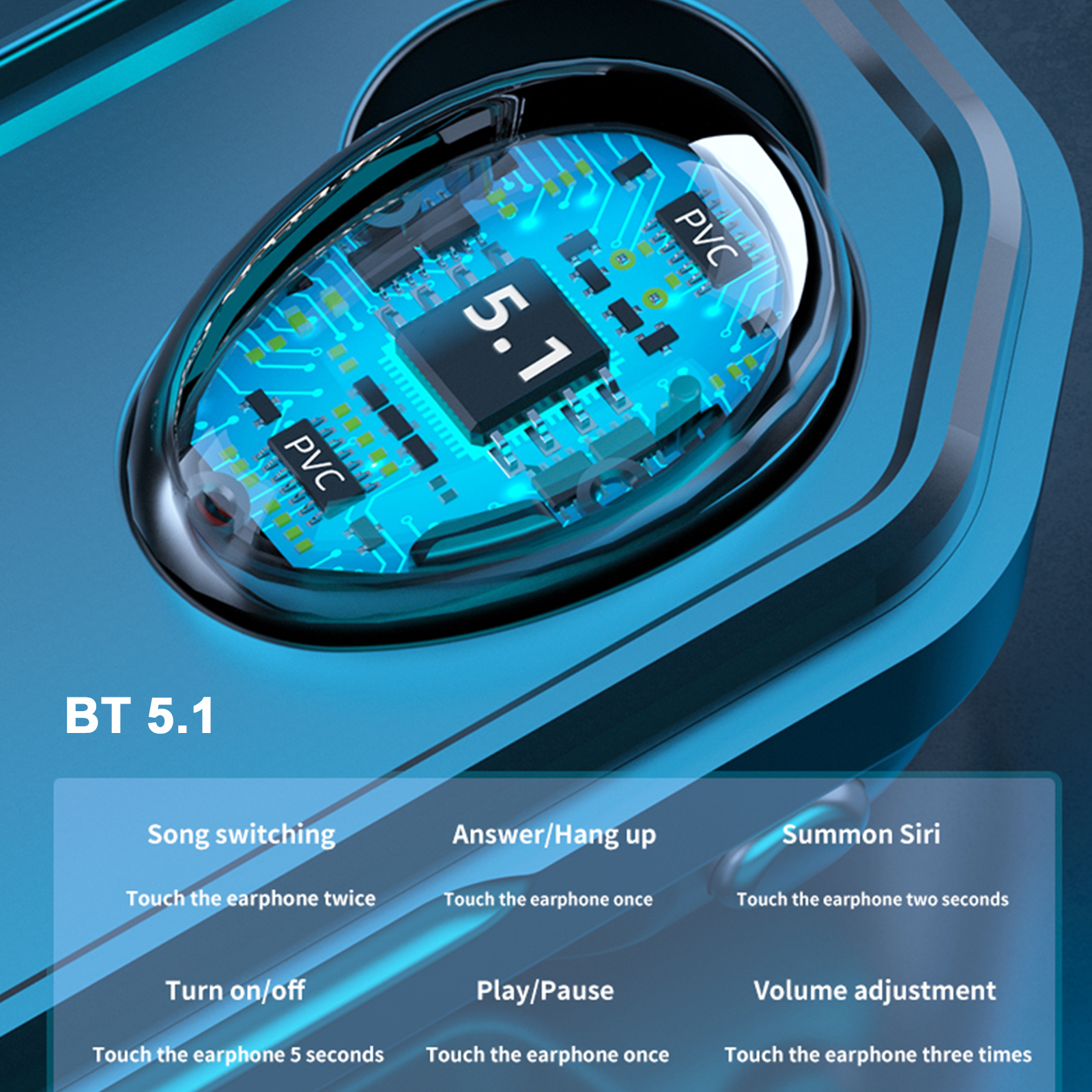 Tai Nghe Không Dây A17 Bluetooth 5.1 TWS Với Micrô Cảm Ứng Giảm Tiếng Ồn CVC8.0 2000mah